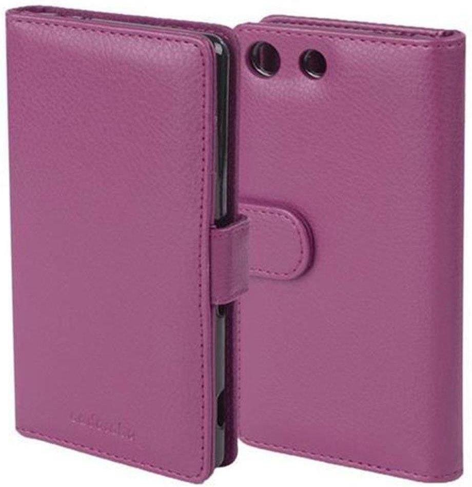 Cadorabo Case Compatible with Sony Xperia Z5 in Pastel Purple - Flip Style Case Made of Structured Faux Leather - Wallet Etui Cover Pouch PU Leather Flip