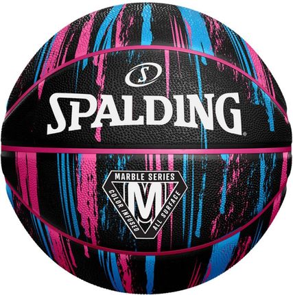 Spalding Marble Outdoor Piłka Do Koszykówki 7 Czarno-Różowo-Niebieska