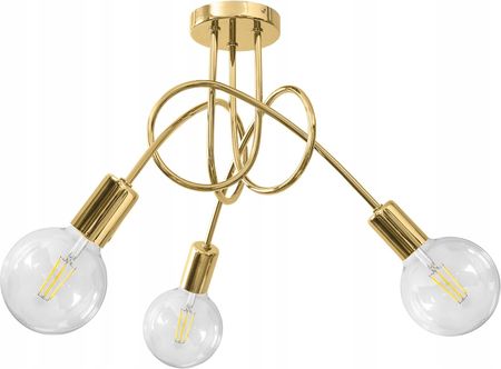Glimex Lampa Wisząca Sufitowa Żyrandol Złota Loft Edison (Skr3Zł)