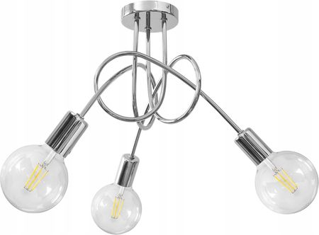 Glimex Lampa Sufitowa Plafon Żyrandol Chrom Loft Edison (Skr3Chromk)