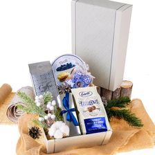 Zestaw prezentowy ze słodyczami i kawą PL116 Śnieżynka