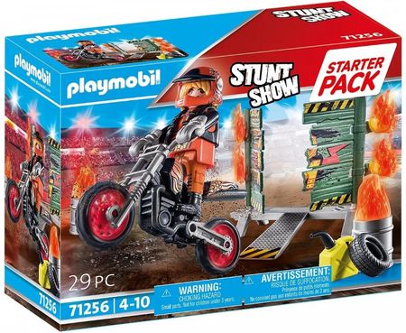 Playmobil 71256 Z Figurką Stunt Show Starter Pack Pokaz Kaskaderski Ze Ścianą Ognia