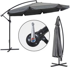 Zdjęcie Modernhome Emaga Parasol Ogrodowy Duży Na Wysięgniku Składany 3 4M Szary 2658 - Wadowice