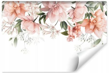 Muralo Różowe Kwiaty Natura Rośliny 3D 270x180