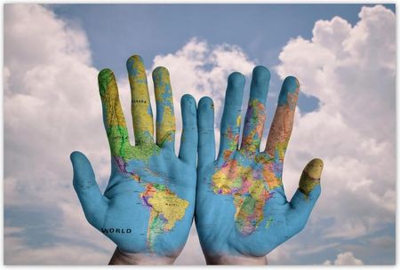 ZeSmakiem Tapeta Na Wymiar Mapa Świata Światowe Ręce
