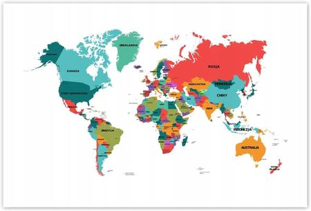 ZeSmakiem 104x70 Polityczna Mapa Świata