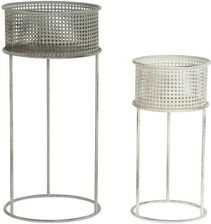 Dkd Home Decor Zestaw Doniczek 33X33X70Cm Szary Metal Biały Vintage S3044429