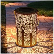 Zdjęcie Latarnia solarna wisząca lampion ażurowy kanka z uchem do powieszenia - Milanówek