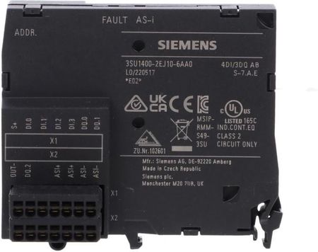 Siemens Blok As-I A/B Slave 4 Wejścia I 3 Wyjścia Czarny Wejścia/Wyjścia Z Przył Sprężynowe Do Montażu W Obudowie (3SU14002EJ106AA0)