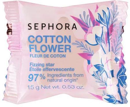 Sephora Collection Musująca Gwiazdka Kostka Do Kąpieli Kwiat Bawełny 15 G