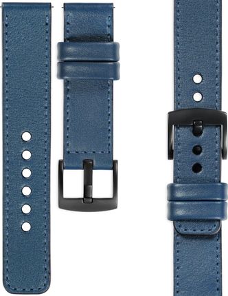 Movear Movear Prestige C1 Skórzany Pasek 22mm Do Samsung Galaxy Watch 3 45mm / Watch 46mm / Gear S3 | Niebieski Jeans Niebieski Jeans Przeszycie