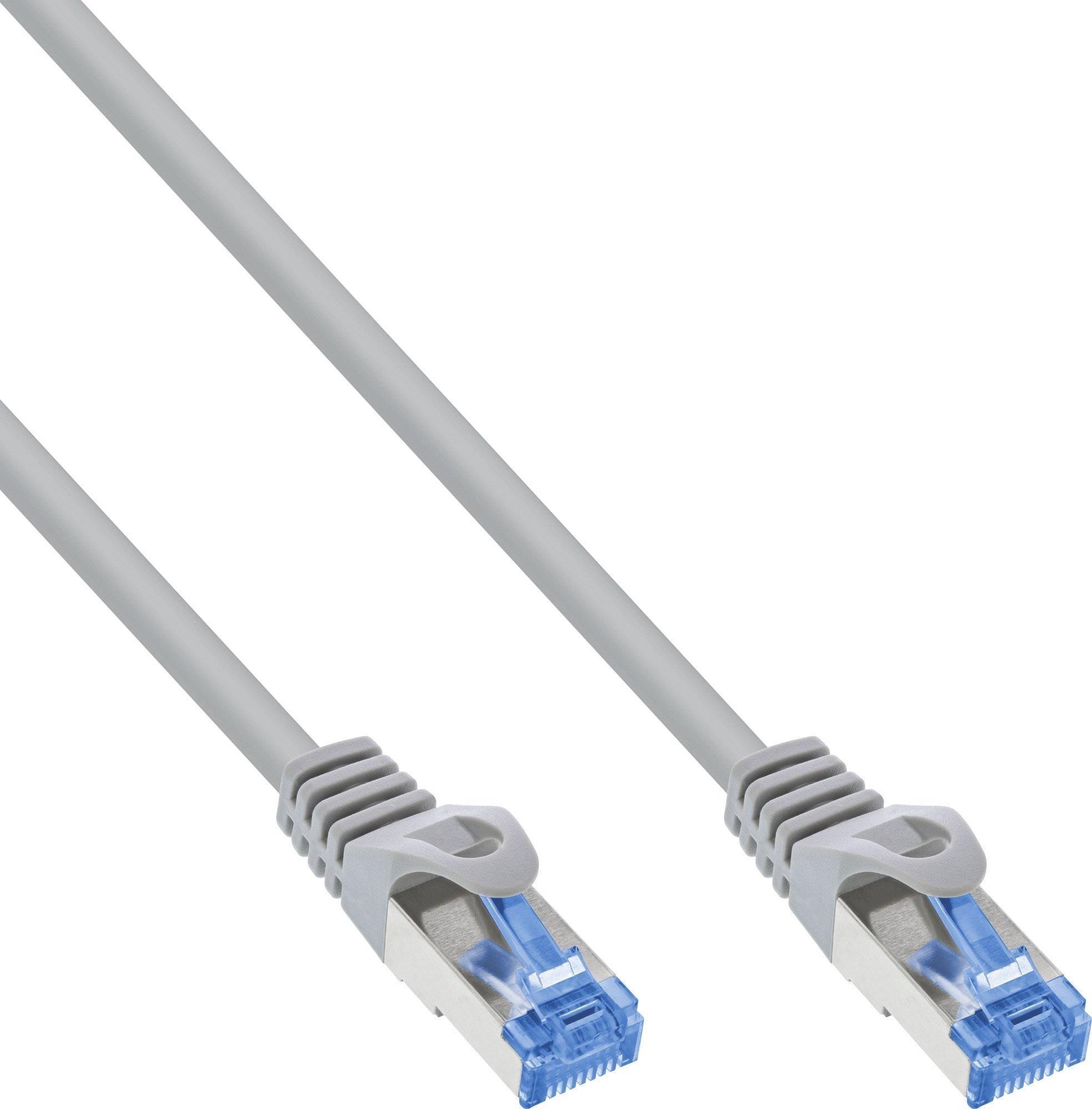 InLine Cavo Di Rete Sottile Cat.6A S/FTP, 0,3m, Blu - RJ45 Gigabit, Rame Puro, PoE, LSZH, Ultra-Flessibile, 74933B