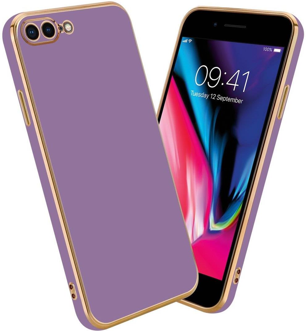 Cadorabo Pokrowiec Do Apple Iphone 7 Plus 7s Plus 8 Plus Etui W Glossy Purpura Złoto Tpu 5263