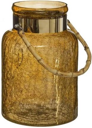 Lampion Szklany Z Bambusowym Uchwytem 25 Cm Żółty 19131_16