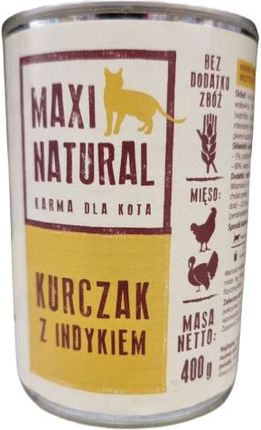 Maxi Natural Dla Kota Pełnoporcjowa Kurczak Z Indykiem 400g