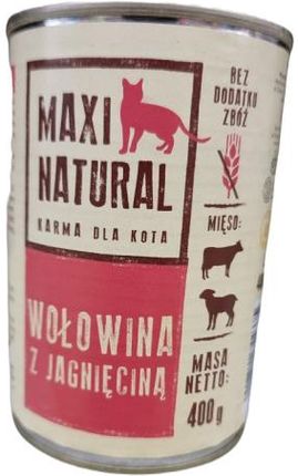 Maxi Natural Dla Kota Pełnoporcjowa Wołowina Z Jagnięciną 400g