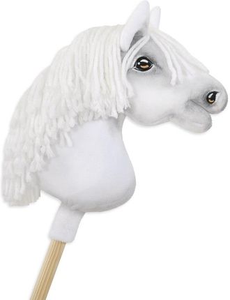Super Hobby Horse Mały koń na kiju Premium - biały A4