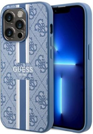 Guess Guhmp14Lp4Rpsb Iphone 14 Pro 6.1" Niebieski/Blue Hardcase 4G Printed Stripes Magsafe