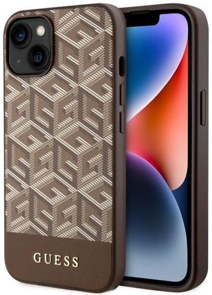 Guess Guhmp14Mhgcfsew Iphone 14 Plus 6,7" Brązowy/Brown Hard Case Gcube Stripes Magsafe