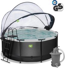 Zdjęcie Basen Exit Black Leather 360X122cm Z Pompą Filtrem Piaskowym I Kopułą Czarny 970832 - Bytom