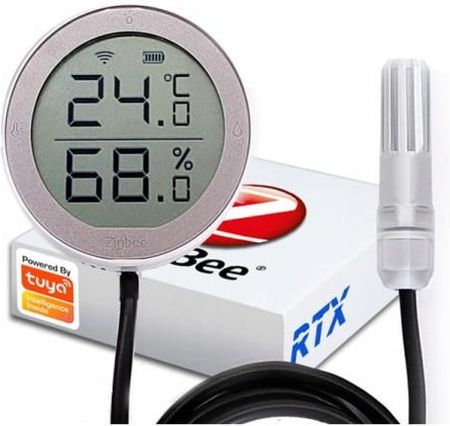 RTX Czujnik Temperatury I Wilgotności Zigbee Tuya LCD ZTHS3