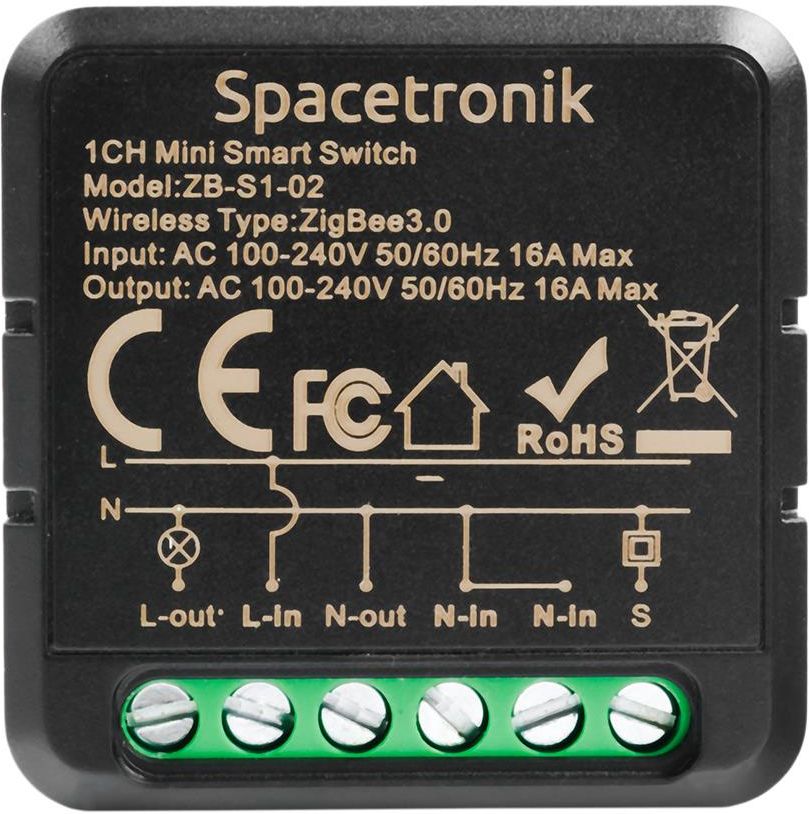 System Domotyki Spacetronik Włącznik Elektryczny Zigbee Tuya 1 ZBS102 ...