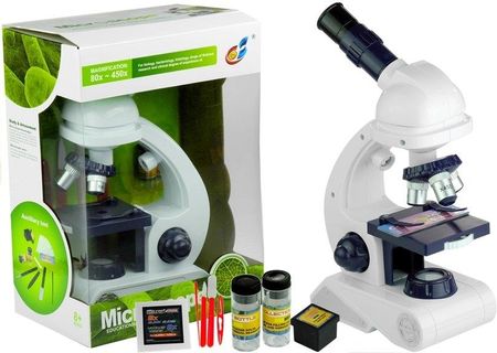 Leantoys Mikroskop Dla Dzieci Akcesoria 80X 200X 450X