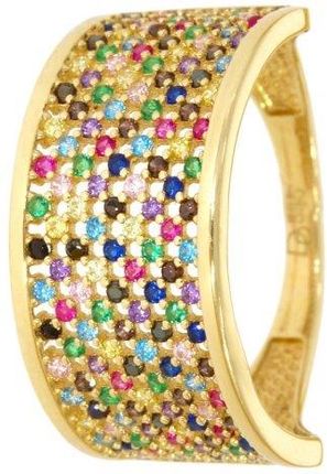 Złoty pierścionek z kolorowymi cyrkoniami PR.01012 pr.585