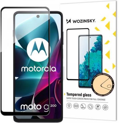Hurtel Wozinsky Full Glue Tempered Glass Szkło Hartowane Motorola Moto G200 5G 9H Na Cały Ekran Z Czarną Ramką
