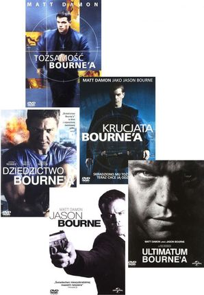 Bourne 1-5 Kolekcja: Tożsamość Bourne'a / Krucjata Bourne'a / Ultimatum Bourne'a / Dziedzictwo Bourne'a / Jason Bourne Pakiet [5DVD]