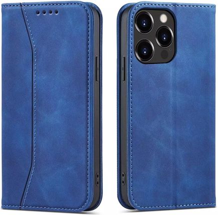 4Kom Magnet Fancy Case Etui Do Iphone 13 Pro Max Pokrowiec Portfel Na Karty Kartę Podstawka Niebieski