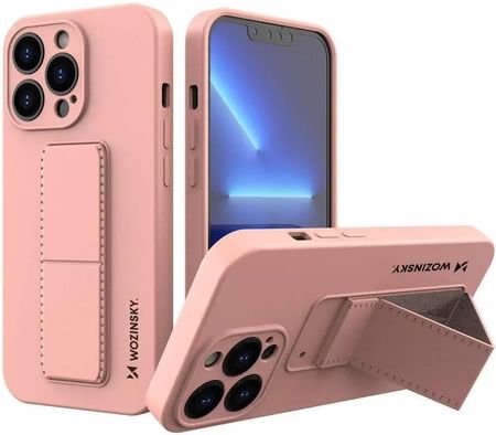 Wozinsky Kickstand Case Silikonowe Etui Z Podstawką Iphone 13 Mini Różowe