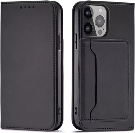 4Kom Magnet Card Case Etui Do Iphone 13 Pro Pokrowiec Portfel Na Karty Kartę Podstawka Czarny