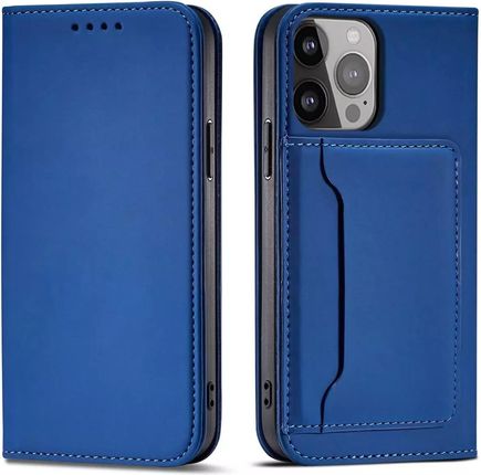 4Kom Magnet Card Case Etui Do Iphone 13 Mini Pokrowiec Portfel Na Karty Kartę Podstawka Niebieski