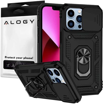 Alogy Etui Pancerne Do Apple Iphone 13 Pro Max Z Osłoną Aparatu Camshield Stand Ring Duty Black