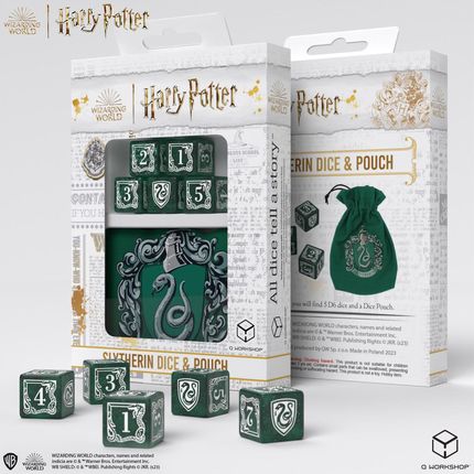 Q-Workshop Kości RPG + Mieszek Harry Potter Slytherin