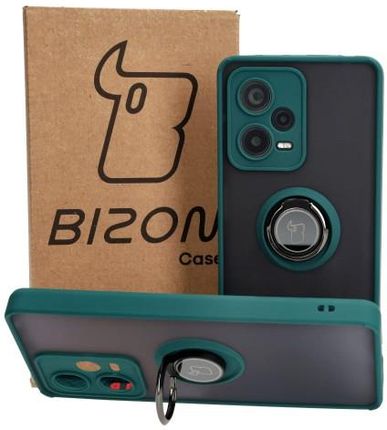 Bizon Etui Case Hybrid Ring Do Xiaomi Redmi Note 12 Pro Plus 5G Ciemnozielone