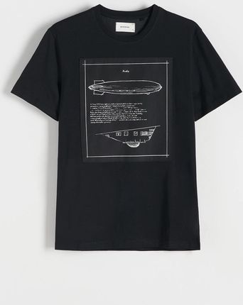 Reserved - T-shirt regular z nadrukiem - Czarny