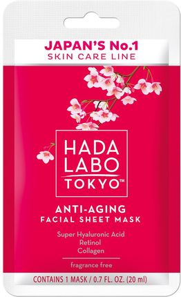 Hada Labo Tokyo Red przeciwzmarszczkowa maska nawilżająca na tkaninie