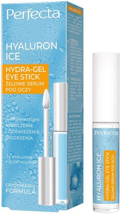 Perfecta Hyaluron Ice Żelowe serum pod oczy 3x Hyaluron + Elektrolity, natychmiastowe nawilżenie i odświeżenie spojrzenia