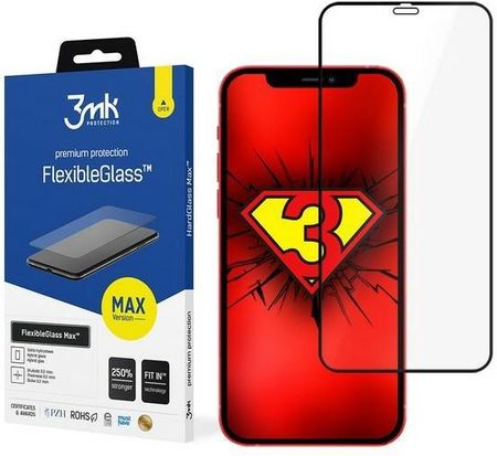 3Mk Flexibleglass Max Iphone 12 Pro Max 6,7" Czarny/Black Szkło Hybrydowe Z Wzmocnionymi Krawędziami