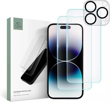 Tech Protect Szkło Hartowane Supreme Set Iphone 14 Pro Max Clear