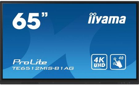 Iiyama Monitor Interaktywny Prolite Te6512Mis B1Ag Ips Led 4K /Vga Hdmi Usb C Wifi/ Iiware Android11 Screensharepro (TE6504MISB3AG65)