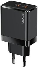 Ładowarka do telefonu USAMS ŁAD. SIEC. 2XUSB-C T54 40W (ONLY HEAD) PD FAST CHARGING CZARNY/BLACK CC172TC01 (US-CC172) - zdjęcie 1