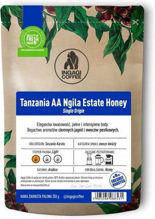 Ingagi Coffee Ziarnista Tanzania Ngila Estate Honey 250g