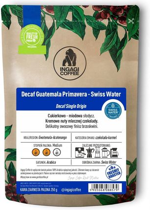 Ingagi Coffee Bezkofeinowa Gwatemala Swiss Water 250g