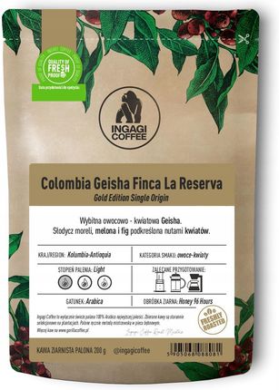 Ingagi Coffee Ziarnista Kolumbia Geisha Finca Reserva 200g