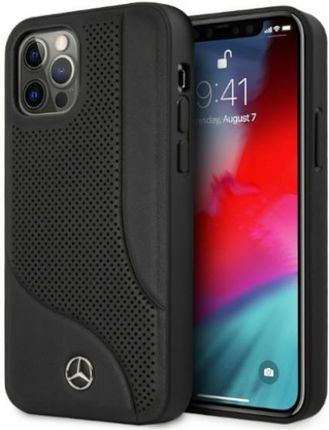 MERCEDES MEHCP12LCDOBK IPHONE 12 PRO MAX 6,7" CZARNY/BLACK HARDCASE LEATHER PERFORATED AREA