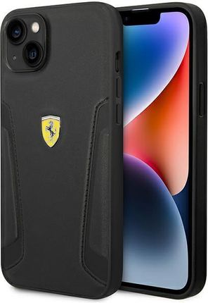 FERRARI FEHCP14MRBUK IPHONE 14 PLUS 6,7" CZARNY/BLACK HARDCASE LEATHER STAMP SIDES