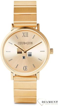 Zegarek damski na złotej bransolecie Coeur de Lion 7602721616